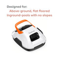 Cordless Flat Bottom Robotic Pool Cleaner - 90-Minute Runtime, Automatic Vacuum for Above-Ground Pools up to 860 Sq.Ft, Portable and Self-Parking