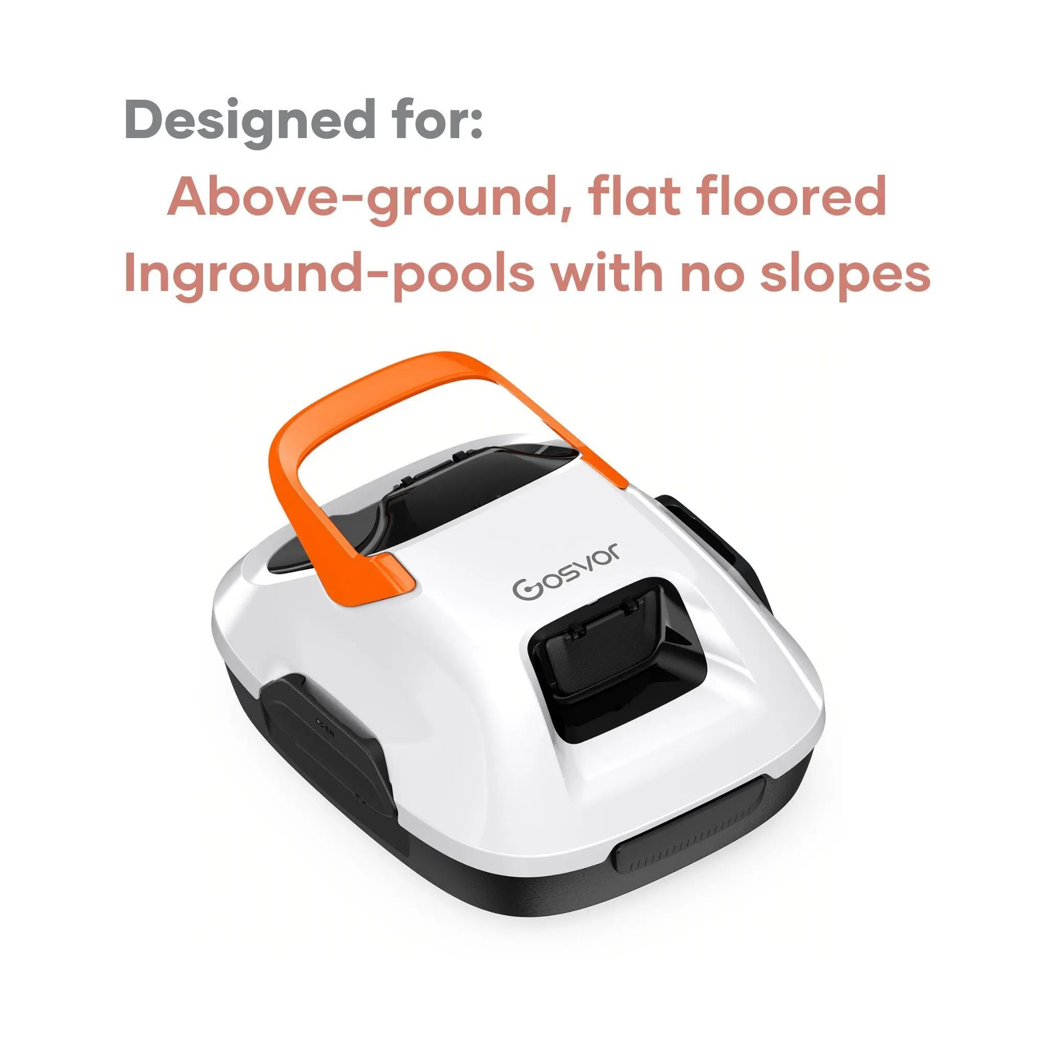 Cordless Flat Bottom Robotic Pool Cleaner - 90-Minute Runtime, Automatic Vacuum for Above-Ground Pools up to 860 Sq.Ft, Portable and Self-Parking
