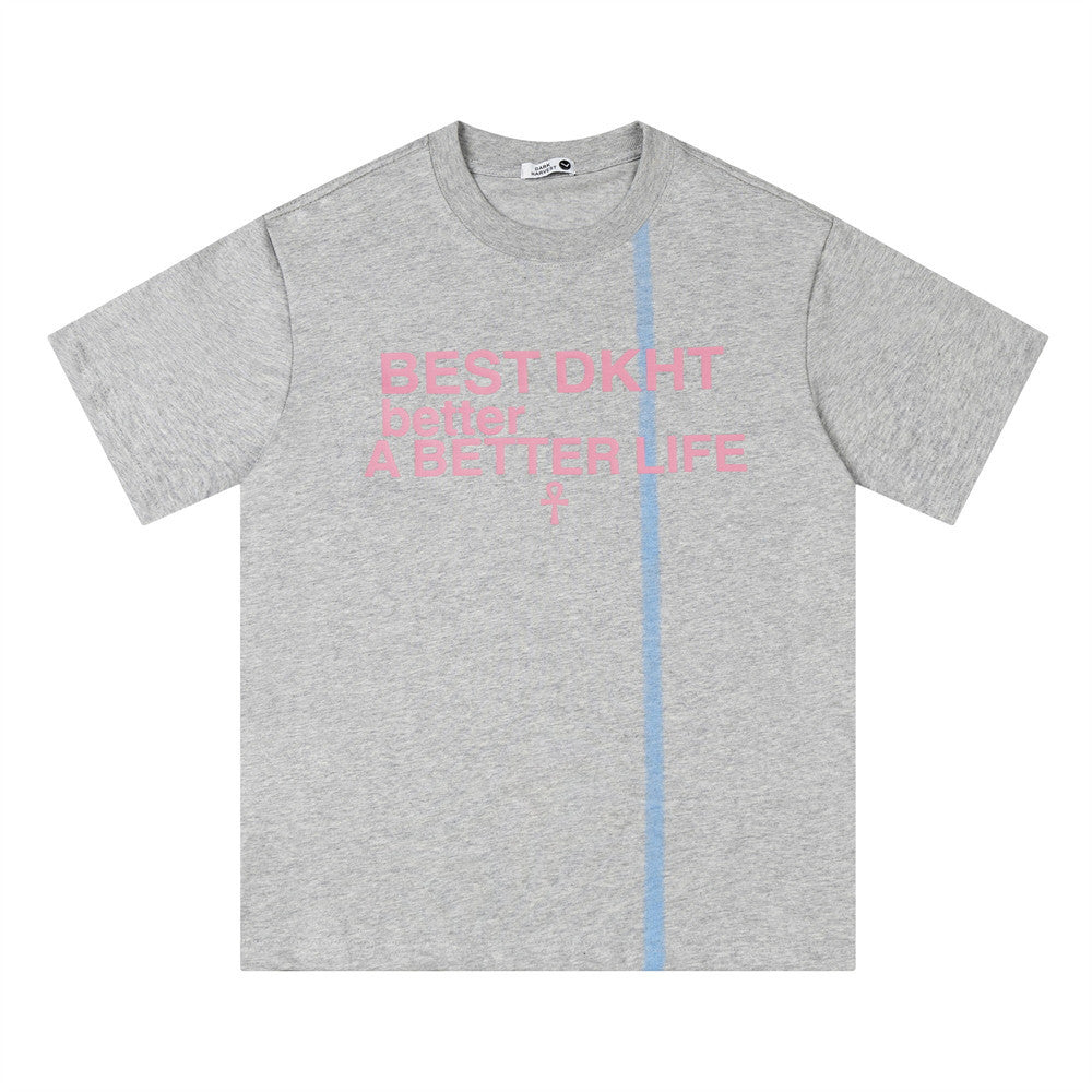 Letter hot stamping casual short sleeved t-shirt