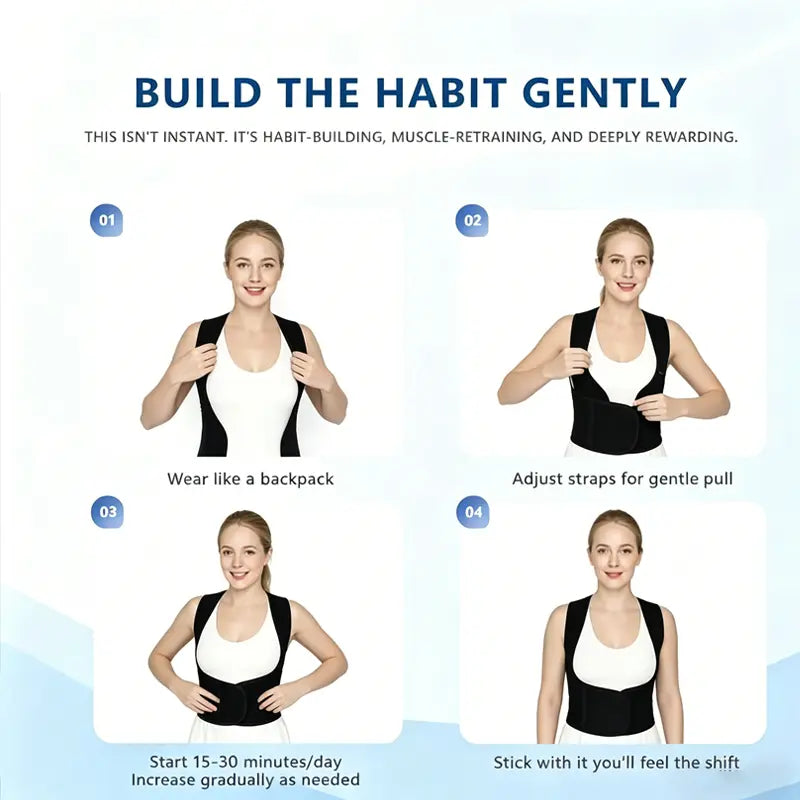 Transform Your Posture with the Stylish Corrective Hunchback Artifact Posture Strap for Adults - Unisex Open Shoulder Shapewear for Everyday Confidence