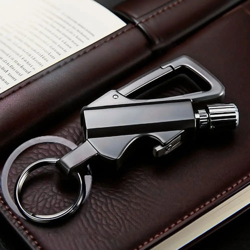 3-in-1 Multi-Tool Utensil Set: Portable Keychain with Bottle Opener and Lighter (Lighter Fluid Not Included)