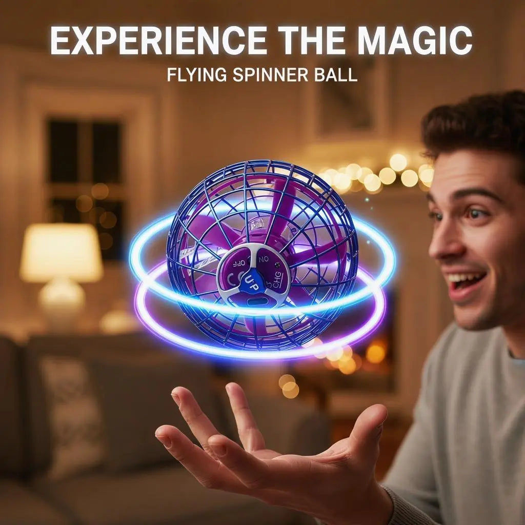 Levitating Induction Flying Ball - Illuminated Gyroscopic Toy for Fingertip Play and Outdoor Training