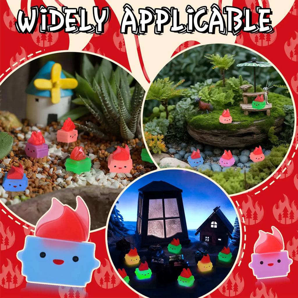 Mini Luminous Dumpster Fire Ornaments - Humorous Glow-in-the-Dark Resin Figures for Nurse and Teacher Appreciation, Anxiety Relief, and Emotional Support Gifts for IT and Administrative Professionals - Office and Home Decoration (50/100 Pieces)