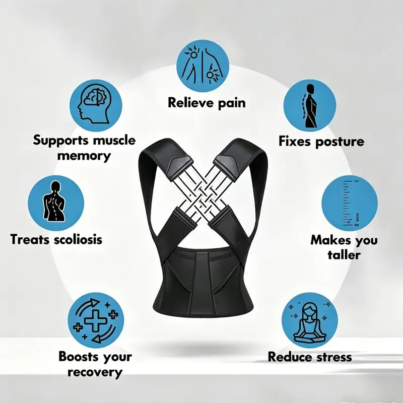 Transform Your Posture with the Stylish Corrective Hunchback Artifact Posture Strap for Adults - Unisex Open Shoulder Shapewear for Everyday Confidence