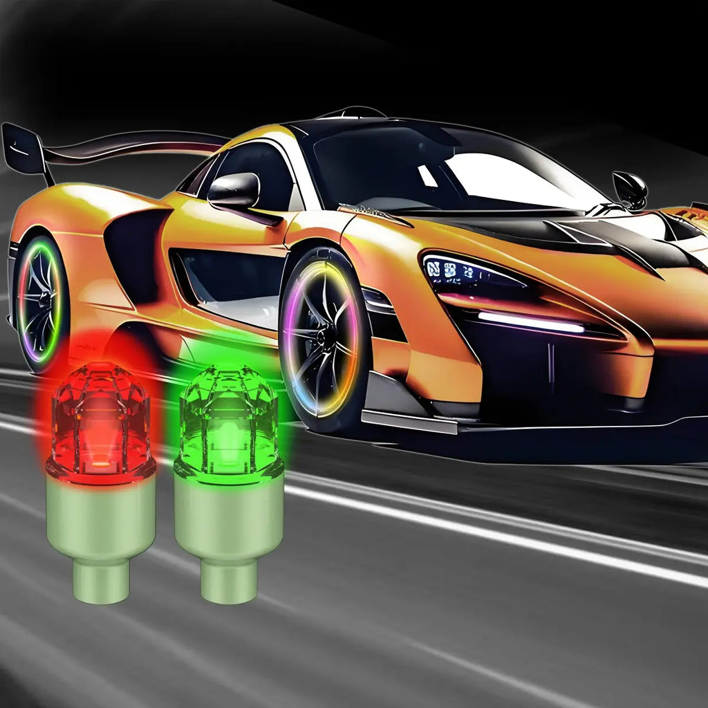 LED Wheel Light Waterproof Luminous Car Tire Valve Caps Vibration-Sensitive LED Tire Valve Cap-Bicycle Car Motorcycle Tire Led,Summervibes