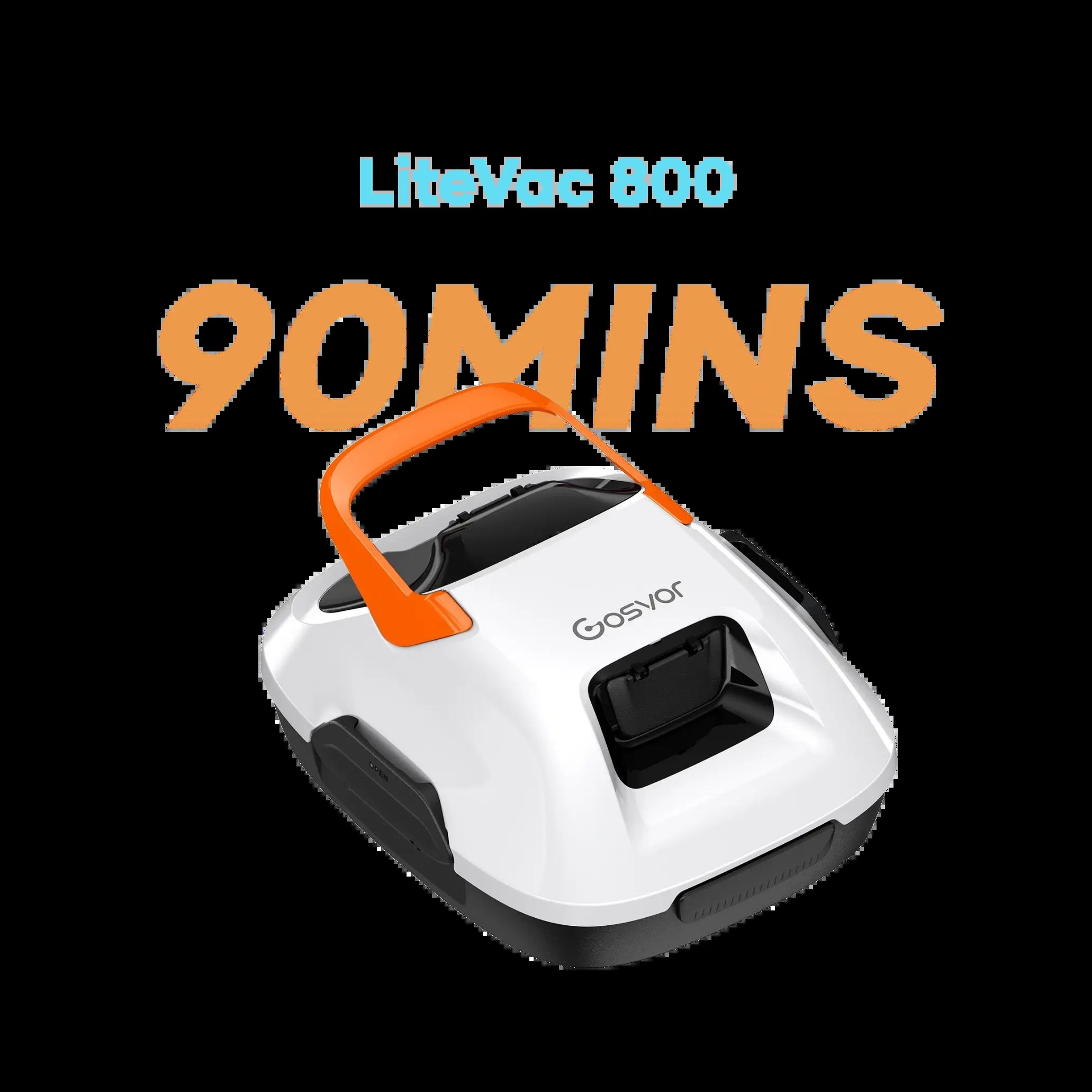 Cordless Flat Bottom Robotic Pool Cleaner - 90-Minute Runtime, Automatic Vacuum for Above-Ground Pools up to 860 Sq.Ft, Portable and Self-Parking