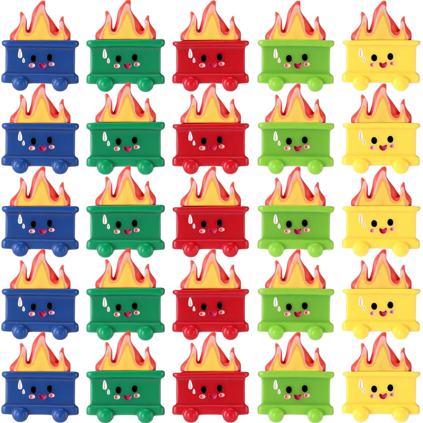 Mini Luminous Dumpster Fire Ornaments - Humorous Glow-in-the-Dark Resin Figures for Nurse and Teacher Appreciation, Anxiety Relief, and Emotional Support Gifts for IT and Administrative Professionals - Office and Home Decoration (50/100 Pieces)