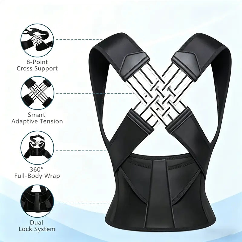 Transform Your Posture with the Stylish Corrective Hunchback Artifact Posture Strap for Adults - Unisex Open Shoulder Shapewear for Everyday Confidence