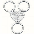 3PCS Sister Keychain Sister Gifts from Sisters Birthday Gifts from Sisters in Law Wedding Big Sisterr Gift for Girls Little Sisterr Matching Keychain Sibling Mothers Day Presents Christmas