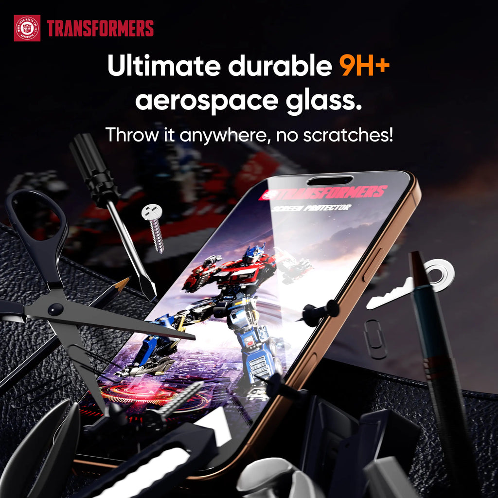 TRANSFORMERS Dual-Pack Privacy Screen Protector, High-Definition Shatterproof Tempered Glass for Phones and Accessories