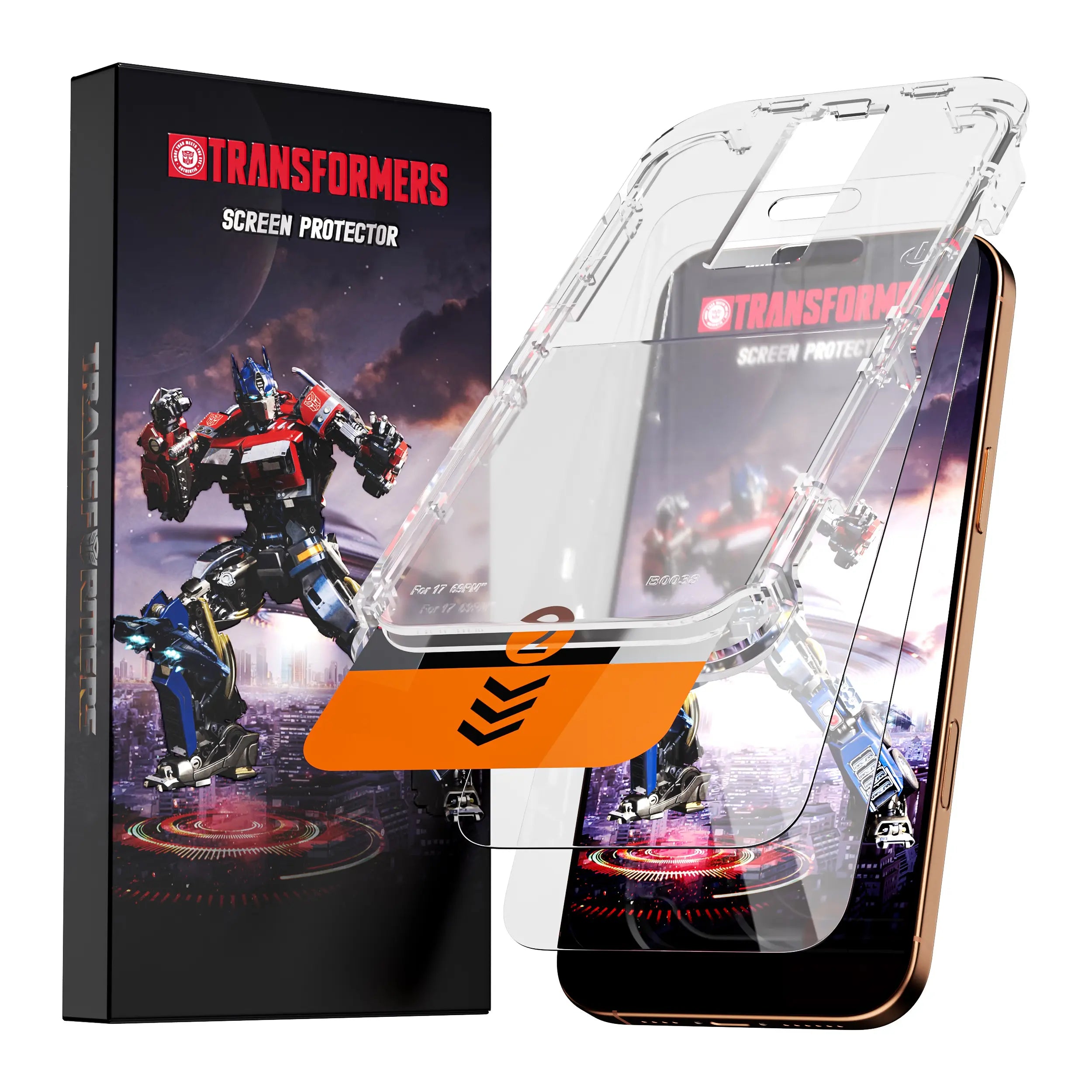 TRANSFORMERS Dual-Pack Privacy Screen Protector, High-Definition Shatterproof Tempered Glass for Phones and Accessories