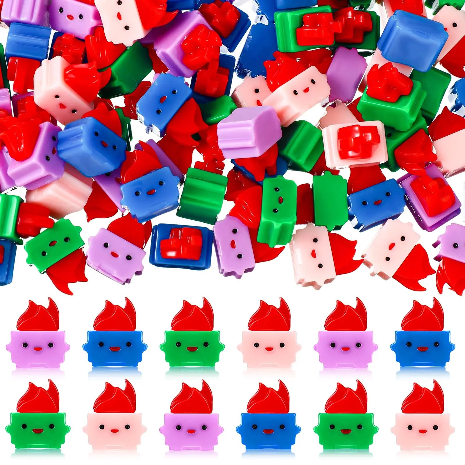 Mini Luminous Dumpster Fire Ornaments - Humorous Glow-in-the-Dark Resin Figures for Nurse and Teacher Appreciation, Anxiety Relief, and Emotional Support Gifts for IT and Administrative Professionals - Office and Home Decoration (50/100 Pieces)
