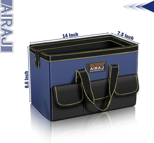 14 Inch Tool Bag,Wide Mouth Tool Bags for Men,Tools Organizer for Home Repairs,Garage Storage,Professional Work,Portable Small Toolbags
