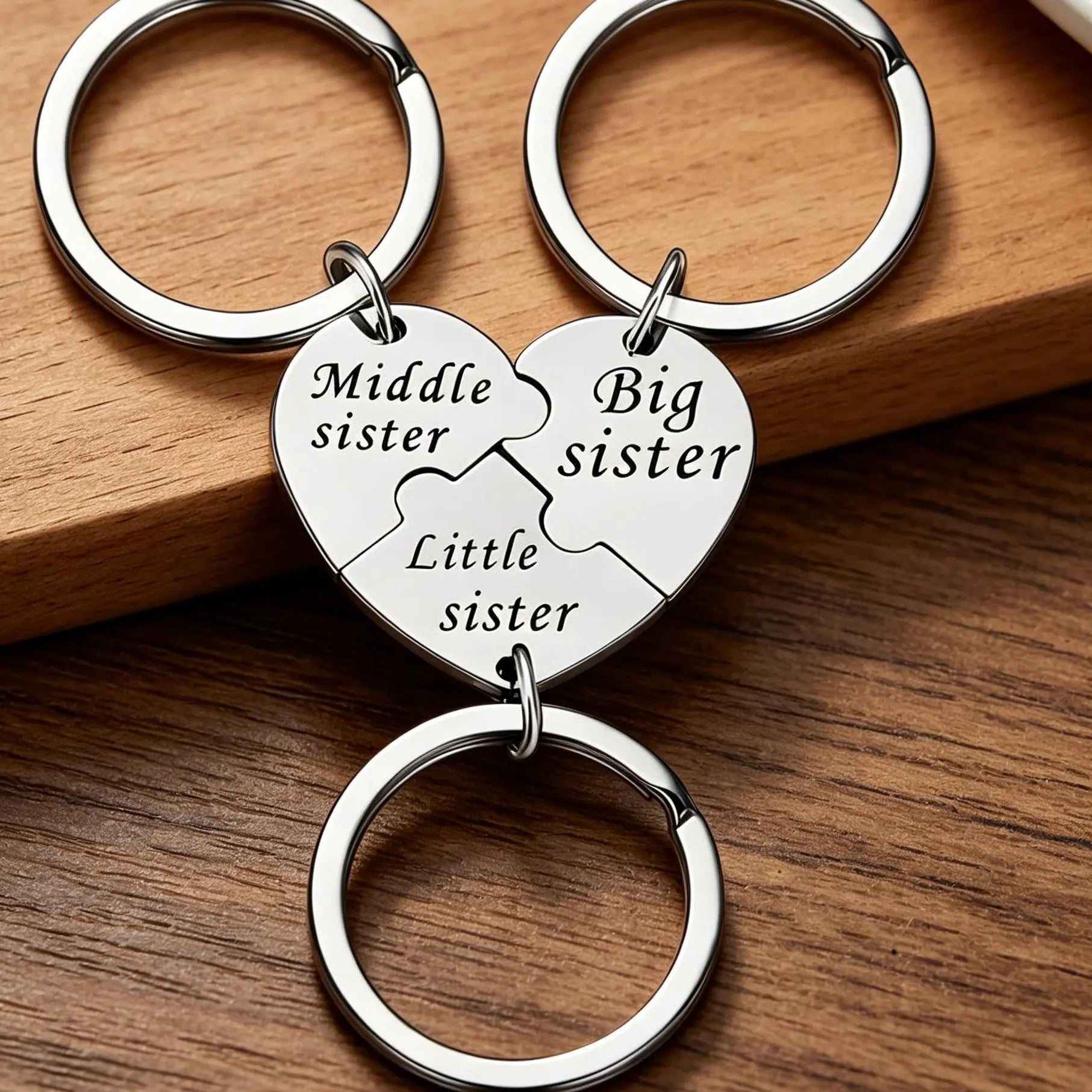 3PCS Sister Keychain Sister Gifts from Sisters Birthday Gifts from Sisters in Law Wedding Big Sisterr Gift for Girls Little Sisterr Matching Keychain Sibling Mothers Day Presents Christmas