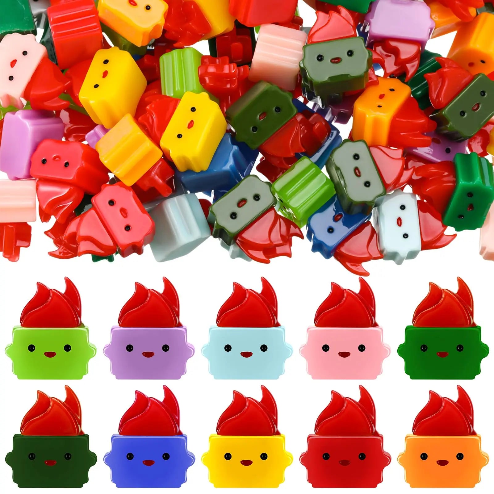 Mini Luminous Dumpster Fire Ornaments - Humorous Glow-in-the-Dark Resin Figures for Nurse and Teacher Appreciation, Anxiety Relief, and Emotional Support Gifts for IT and Administrative Professionals - Office and Home Decoration (50/100 Pieces)