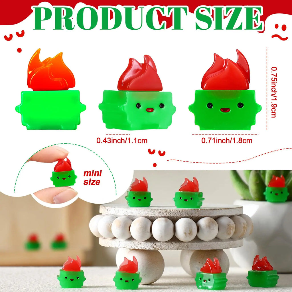 Mini Luminous Dumpster Fire Ornaments - Humorous Glow-in-the-Dark Resin Figures for Nurse and Teacher Appreciation, Anxiety Relief, and Emotional Support Gifts for IT and Administrative Professionals - Office and Home Decoration (50/100 Pieces)