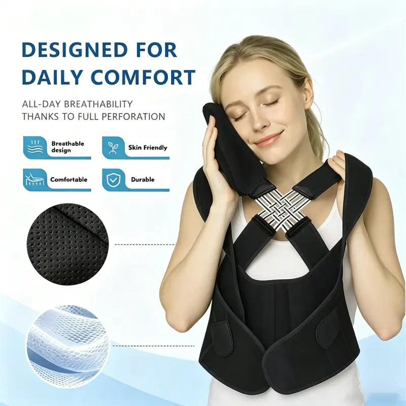 Transform Your Posture with the Stylish Corrective Hunchback Artifact Posture Strap for Adults - Unisex Open Shoulder Shapewear for Everyday Confidence