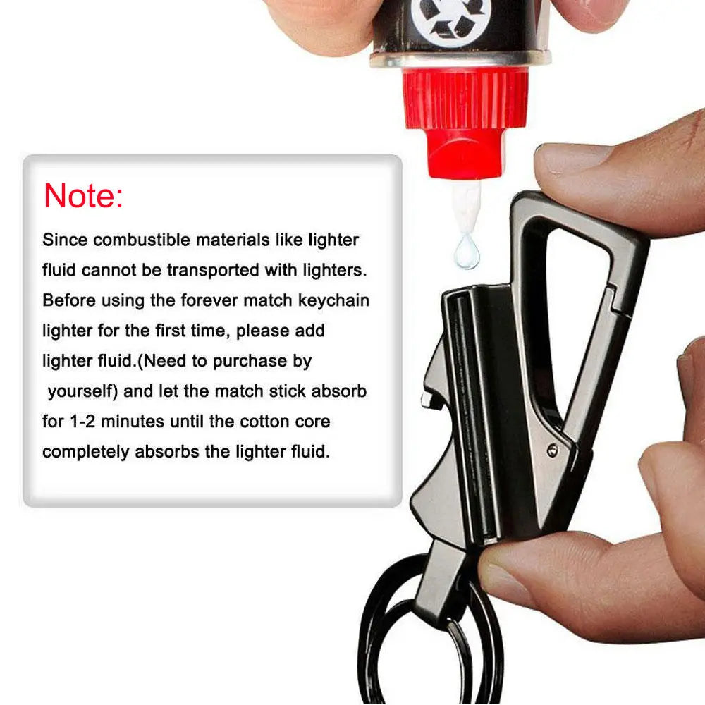 3-in-1 Multi-Tool Utensil Set: Portable Keychain with Bottle Opener and Lighter (Lighter Fluid Not Included)