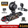 BCUOZ 4-Channel Dash Cam - 1080P Full HD Front and 720P Rear Coverage, Night Vision, G-Sensor, Includes 64GB Memory Card, Car Dashboard Camera with 24-Hour Parking Mode