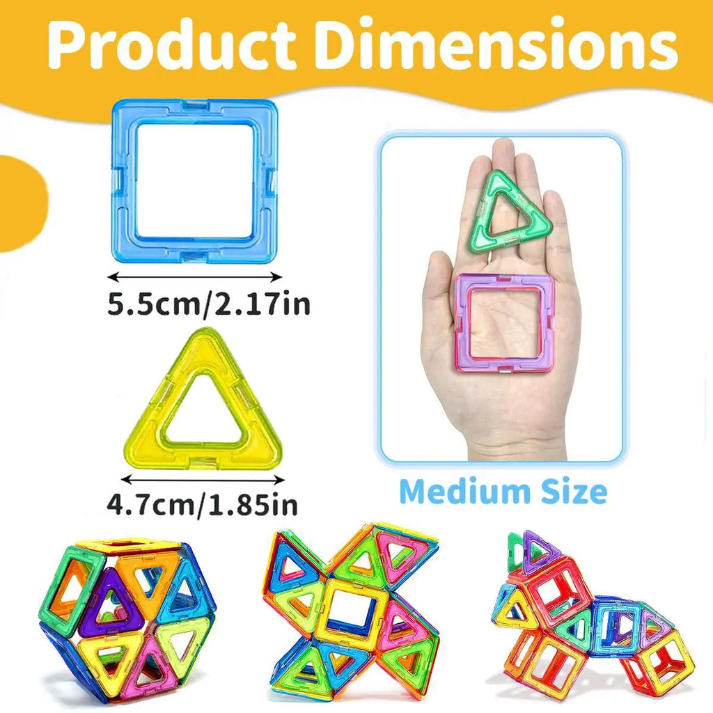 Random Color Tiles Building Blocks, Magnetic Construction Set, Creative Constructor Set Toys, Educational Learning Toys, Building Toys for Boys Girls Birthday Gifts
