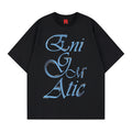 Hand drawn graffiti letters hot stamping short sleeves