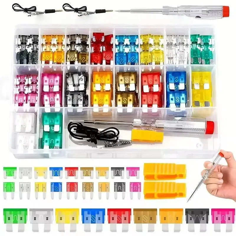 306-Piece Automotive Blade Fuse Assortment Set with Colorful Plastic Pallets for Replacement and Repair Applications