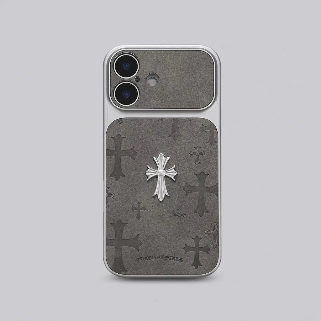 Premium Leather Cross-Pattern Phone Case for iPhone 13/14/15/16/17/Pro/Max | 3D Vintage Design, Shockproof Protection, and Drop Resistance | Unisex Stylish Protective Cover | Ideal Gift Option