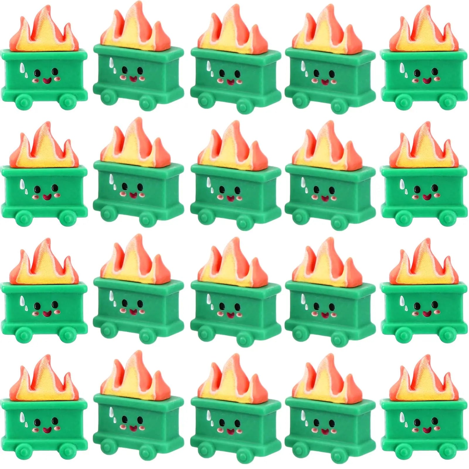 Mini Luminous Dumpster Fire Ornaments - Humorous Glow-in-the-Dark Resin Figures for Nurse and Teacher Appreciation, Anxiety Relief, and Emotional Support Gifts for IT and Administrative Professionals - Office and Home Decoration (50/100 Pieces)
