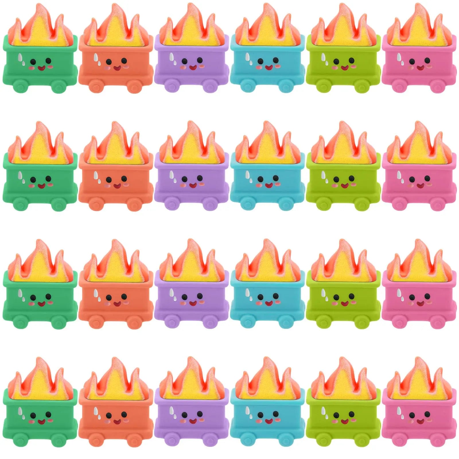 Mini Luminous Dumpster Fire Ornaments - Humorous Glow-in-the-Dark Resin Figures for Nurse and Teacher Appreciation, Anxiety Relief, and Emotional Support Gifts for IT and Administrative Professionals - Office and Home Decoration (50/100 Pieces)