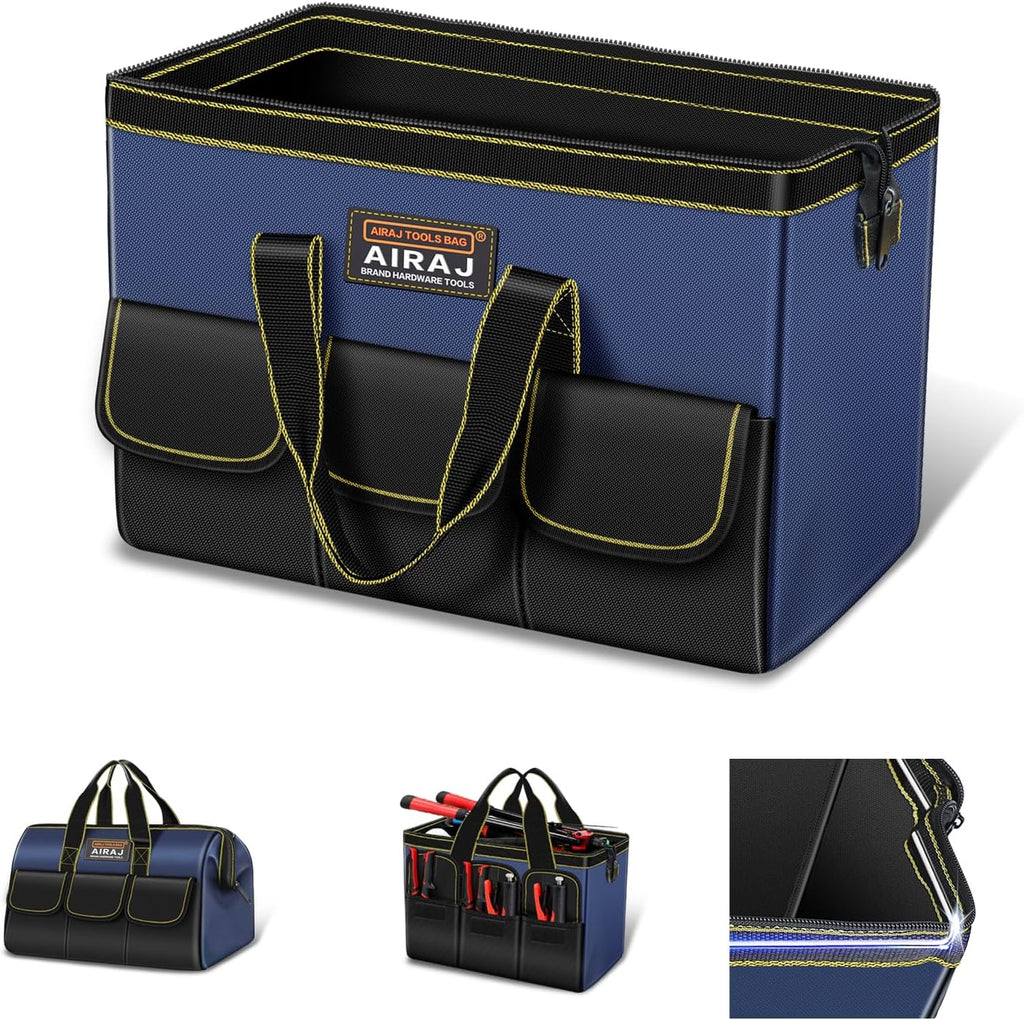 14 Inch Tool Bag,Wide Mouth Tool Bags for Men,Tools Organizer for Home Repairs,Garage Storage,Professional Work,Portable Small Toolbags