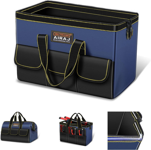 14 Inch Tool Bag,Wide Mouth Tool Bags for Men,Tools Organizer for Home Repairs,Garage Storage,Professional Work,Portable Small Toolbags