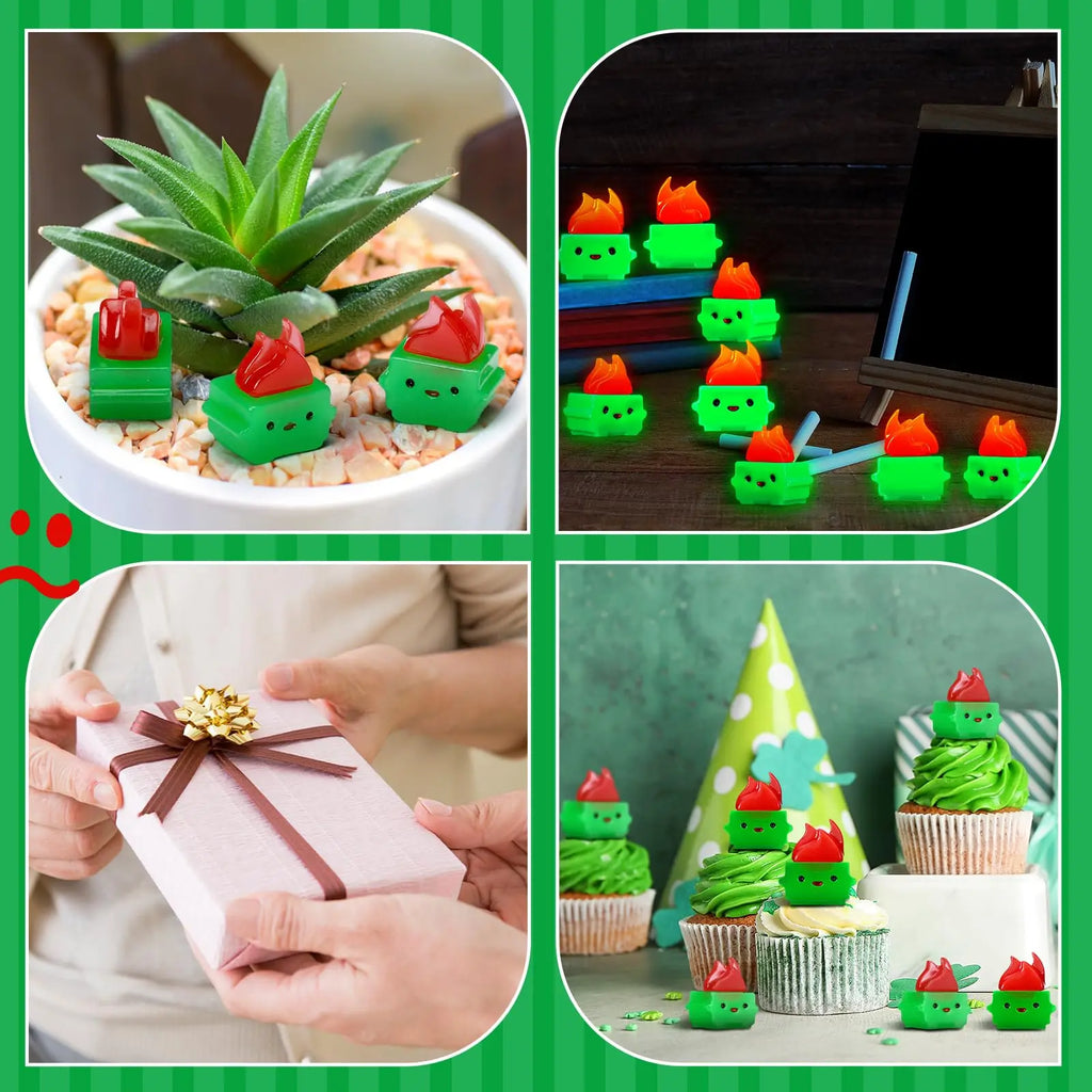 Mini Luminous Dumpster Fire Ornaments - Humorous Glow-in-the-Dark Resin Figures for Nurse and Teacher Appreciation, Anxiety Relief, and Emotional Support Gifts for IT and Administrative Professionals - Office and Home Decoration (50/100 Pieces)