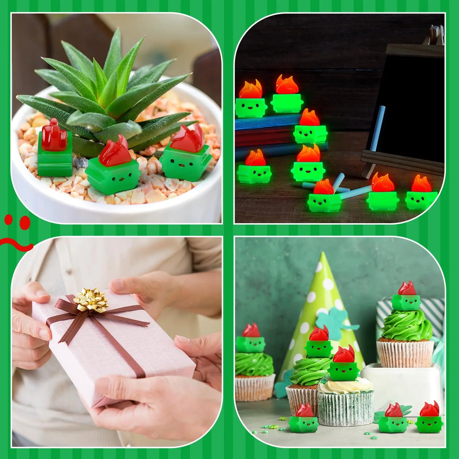 Mini Luminous Dumpster Fire Ornaments - Humorous Glow-in-the-Dark Resin Figures for Nurse and Teacher Appreciation, Anxiety Relief, and Emotional Support Gifts for IT and Administrative Professionals - Office and Home Decoration (50/100 Pieces)