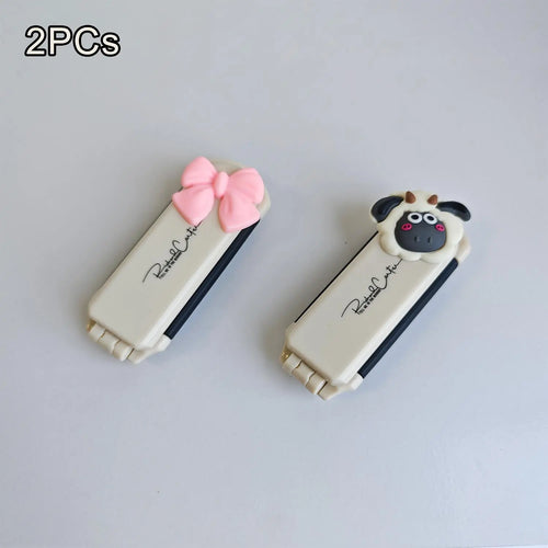 2-Piece Portable Folding Hair Brush Set with Mirror - Compact Anti-Static Mini Airbag Comb for Travel
