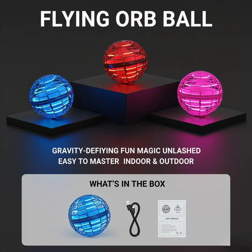 Levitating Induction Flying Ball - Illuminated Gyroscopic Toy for Fingertip Play and Outdoor Training