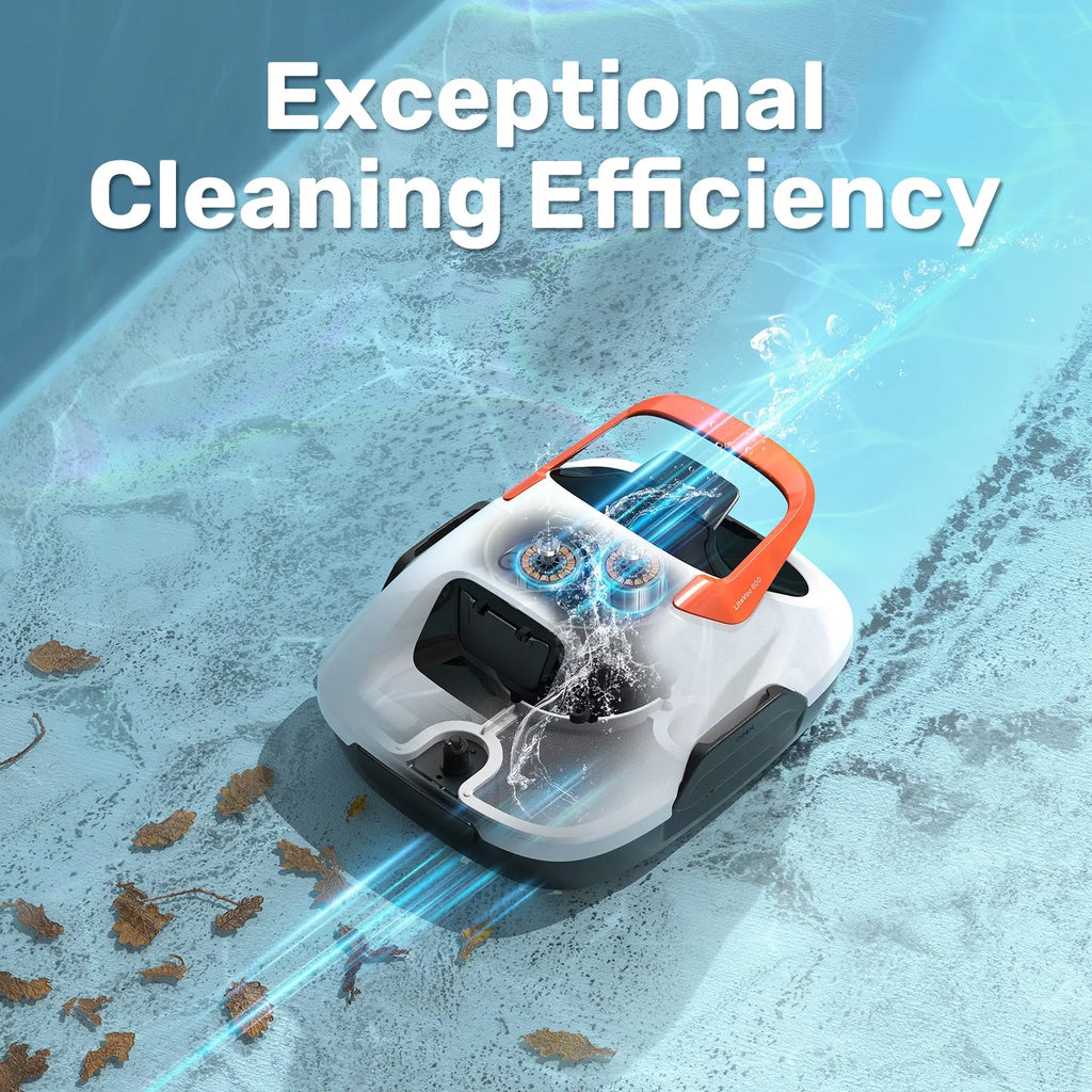 Cordless Flat Bottom Robotic Pool Cleaner - 90-Minute Runtime, Automatic Vacuum for Above-Ground Pools up to 860 Sq.Ft, Portable and Self-Parking