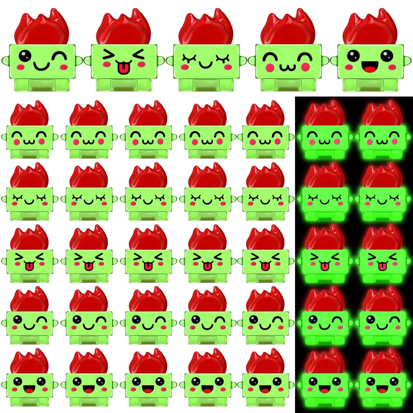 Mini Luminous Dumpster Fire Ornaments - Humorous Glow-in-the-Dark Resin Figures for Nurse and Teacher Appreciation, Anxiety Relief, and Emotional Support Gifts for IT and Administrative Professionals - Office and Home Decoration (50/100 Pieces)