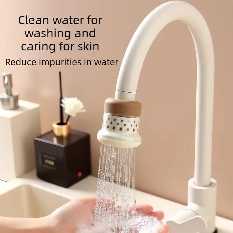 Miniature Water Faucet Filter with Multi-Layer Filtration for Fresh Water Kitchen Vegetable Washing Splash Guard Rotatable Water-Saving Purifier for Home Use